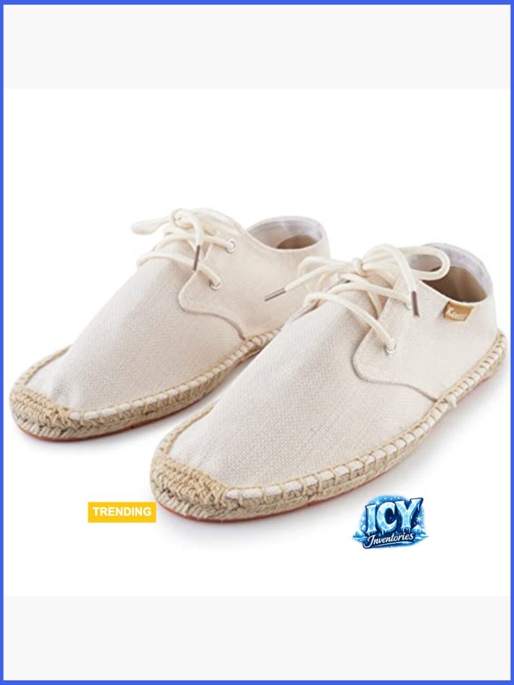 Lace up Casual Canvas Slip on Flat Espadrille Shoes - Picture 7 of 7